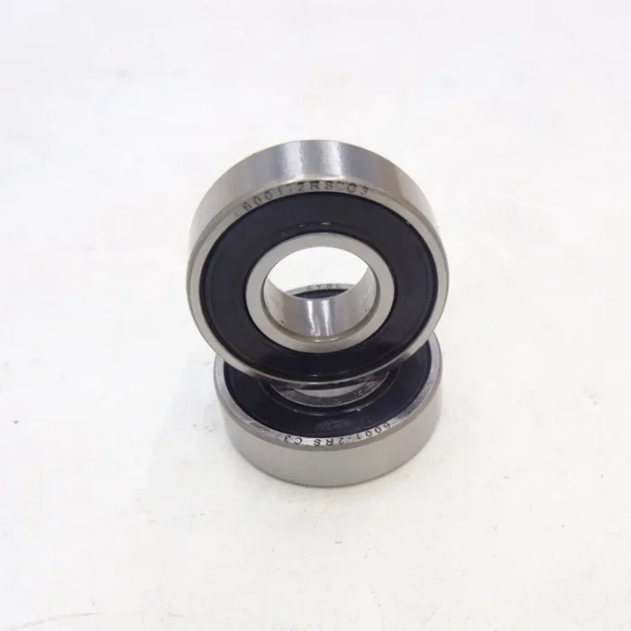 6001-2RS Motorcycle Hybrid Ceramic Bearing 6001-2RS C3 Chrome Steel Rings with Si3N4 Balls Deep Groove Ball Bearing 12x28x8 mm